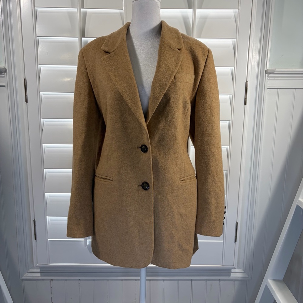 Talbots Camel Wool Single-Breasted Blazer Jacket